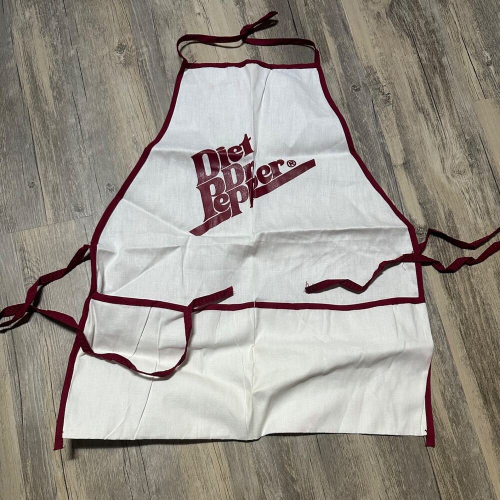 Vtg 1990's Diet Dr Pepper Apron Logo Soda Soft Drink Collectible Canvas